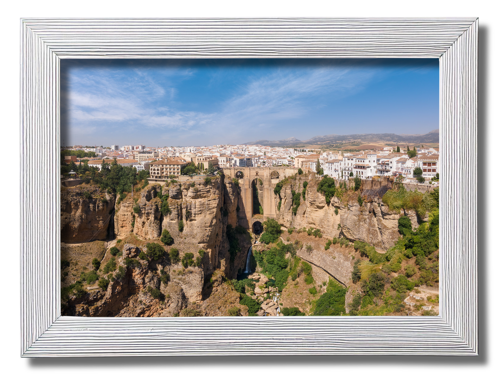 Ronda Andalusen mit weißem Bilderrahmen