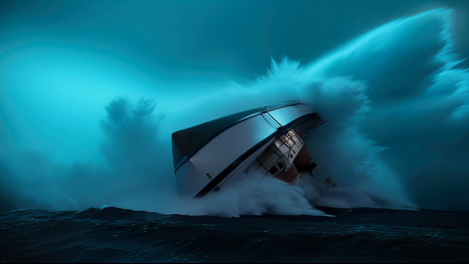 Seenotrettungskreuzer kentert