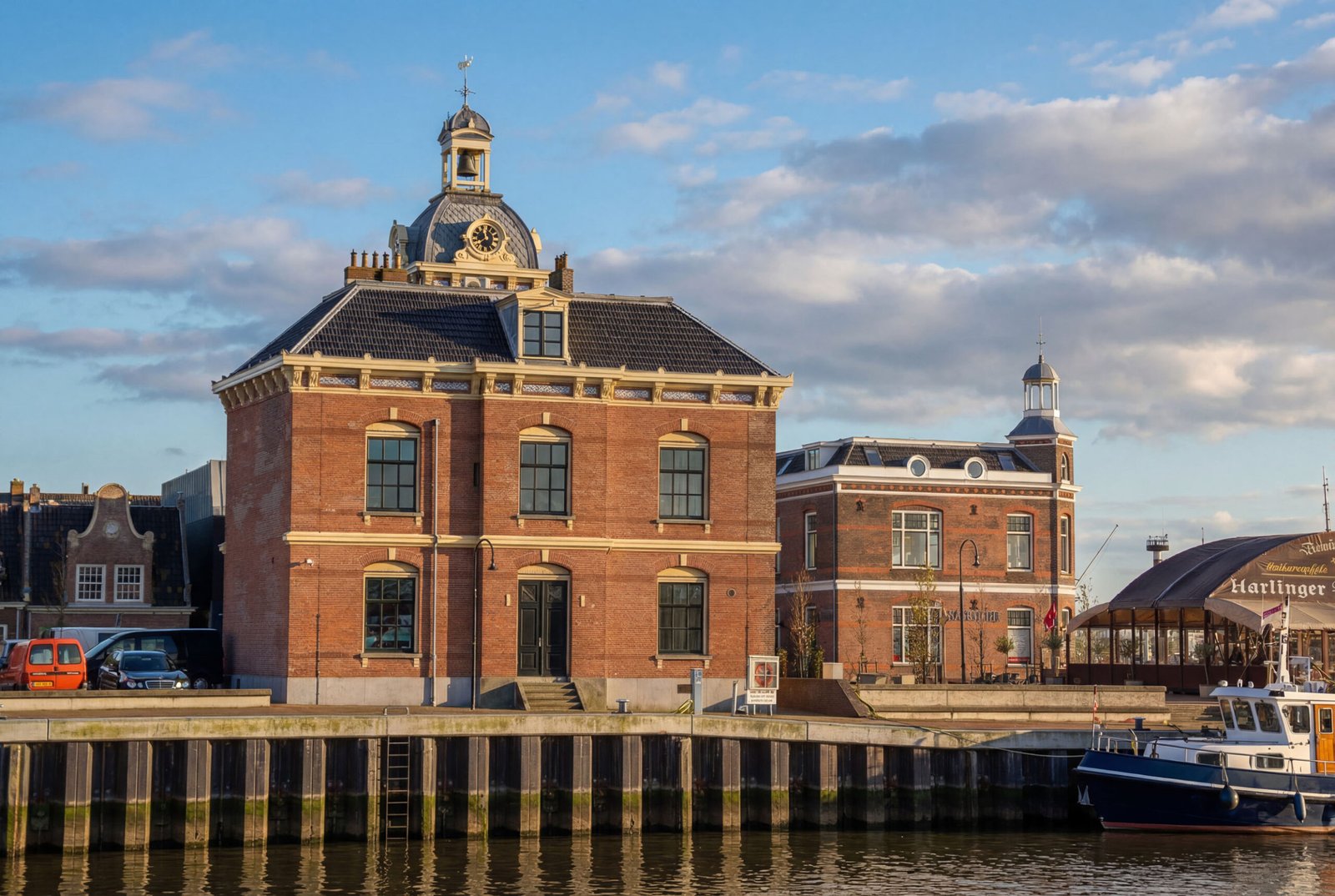 Backsteingebäude im Hafen Harlingen