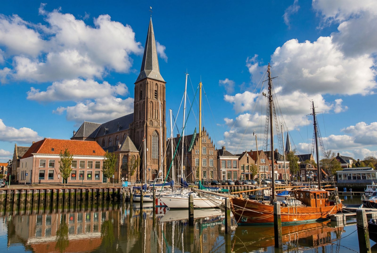 Harlingen mit Gracht und Kirche