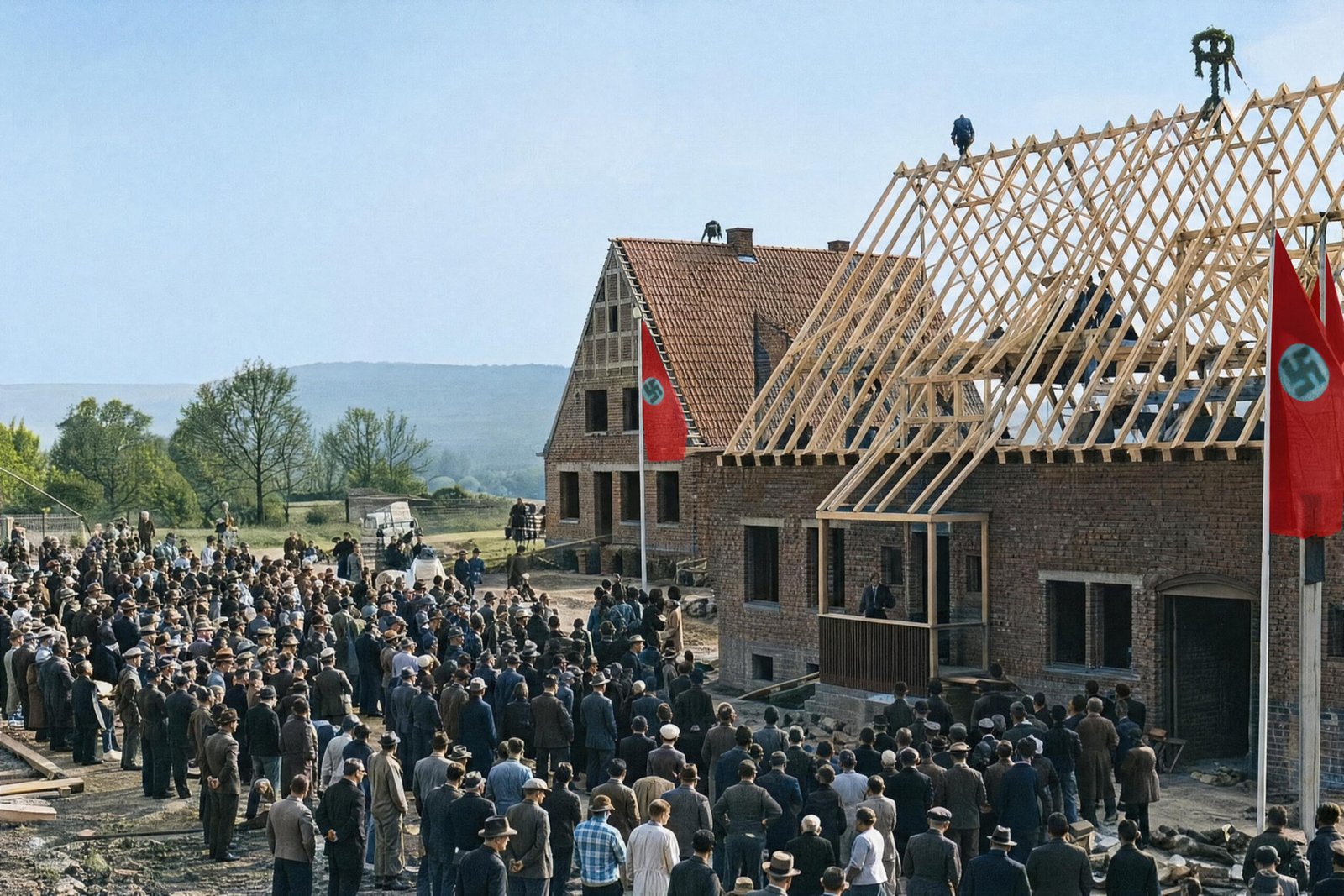 Richtfest Haustenbecker Straße auf der Moorlage im Mai 1939
